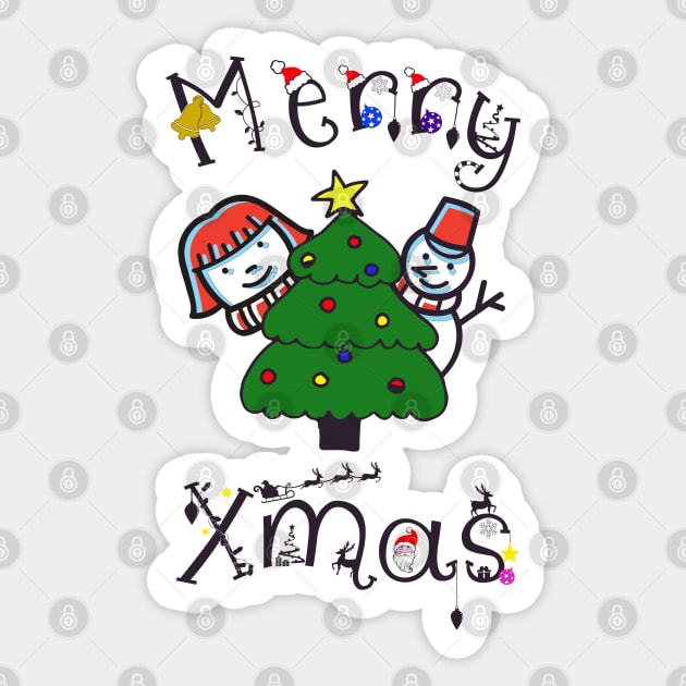 Merry Christmas Sticker by MarinasingerDesigns